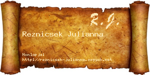 Reznicsek Julianna névjegykártya